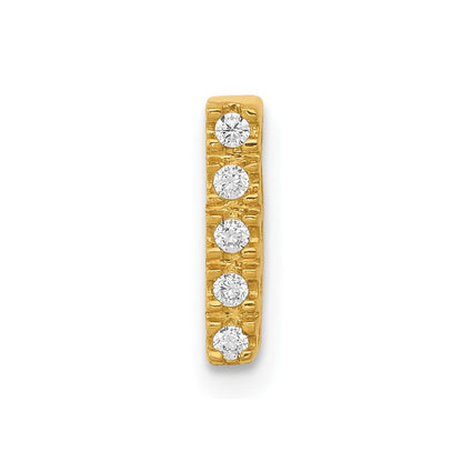 14K Gelbgold Echtdiamant-Buchstaben-Charm „I“