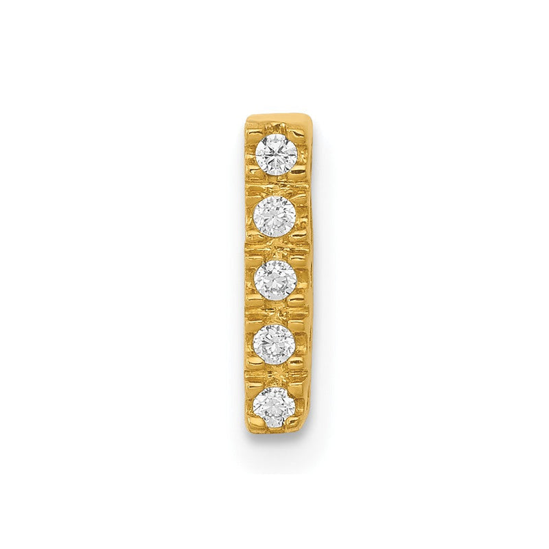 14K Gelbgold Echtdiamant-Buchstaben-Charm „I“