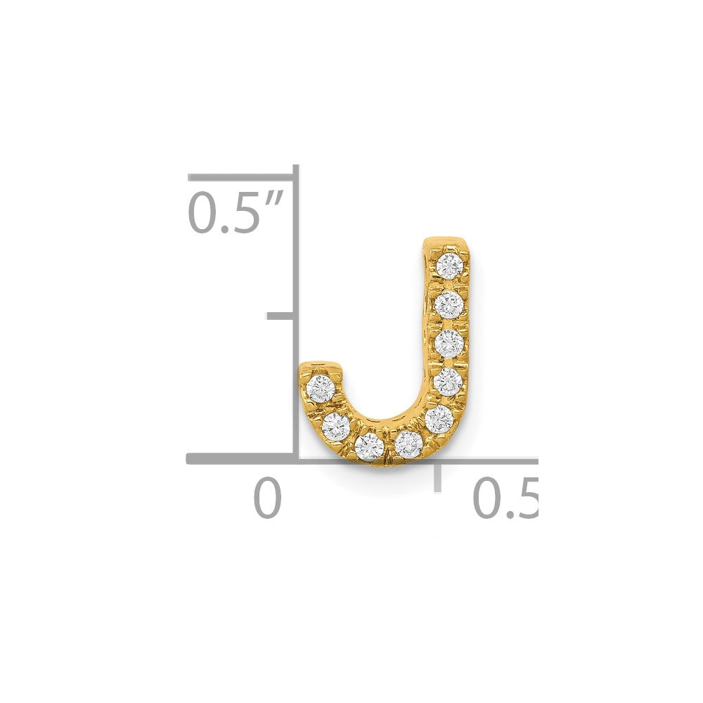 10K Gelbgold 10K Diamant Buchstabe J Initiale Charm