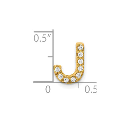 10K Gelbgold 10K Diamant Buchstabe J Initiale Charm