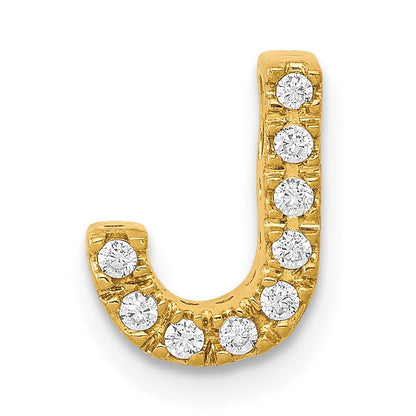 10K Gelbgold 10K Diamant Buchstabe J Initiale Charm