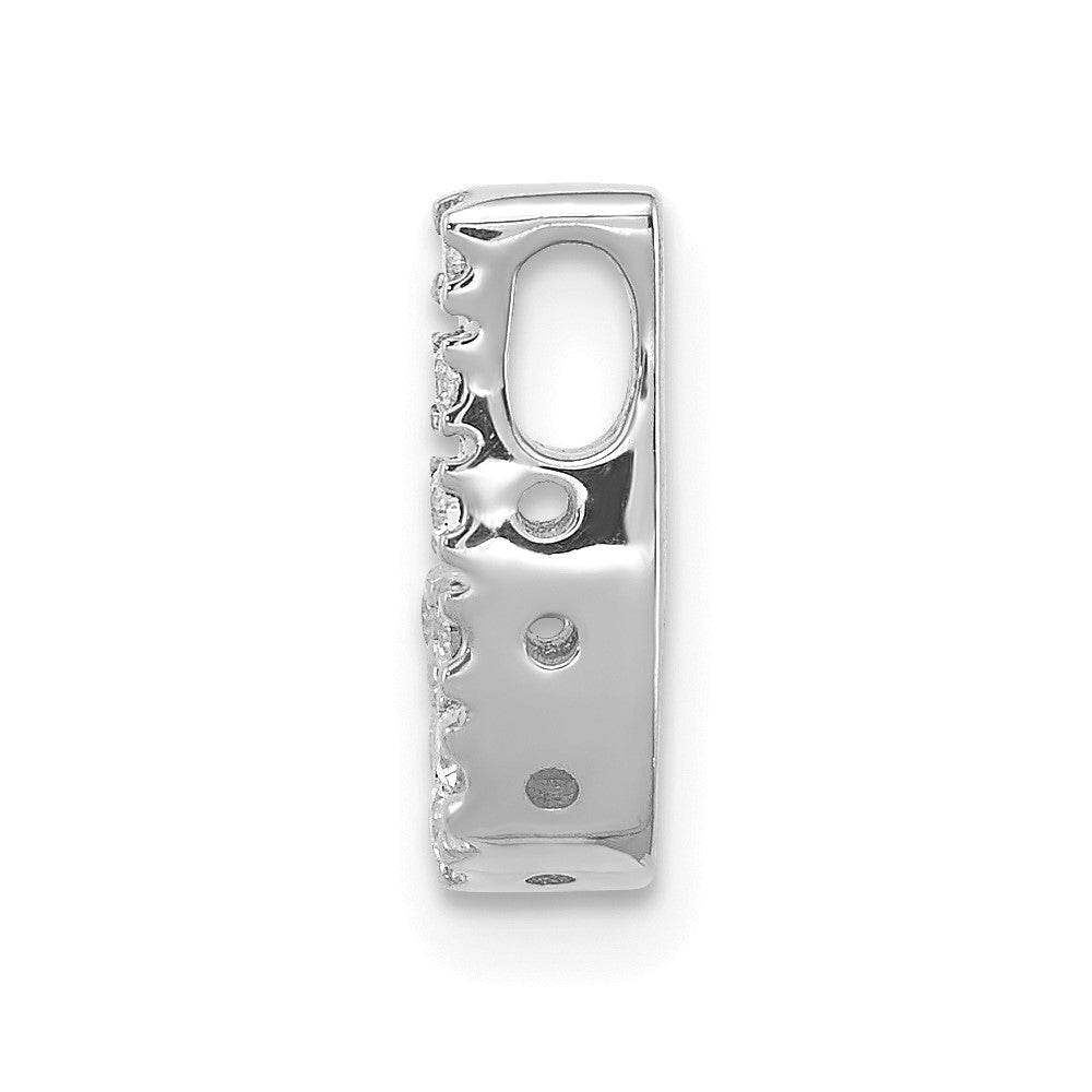 14K Weißgold Charm mit echtem Diamant, Buchstabe J