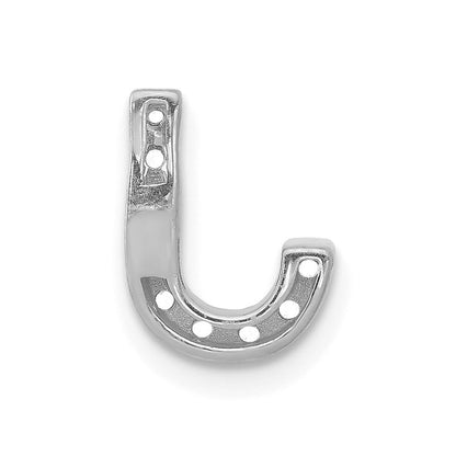 14K Weißgold Charm mit echtem Diamant, Buchstabe J