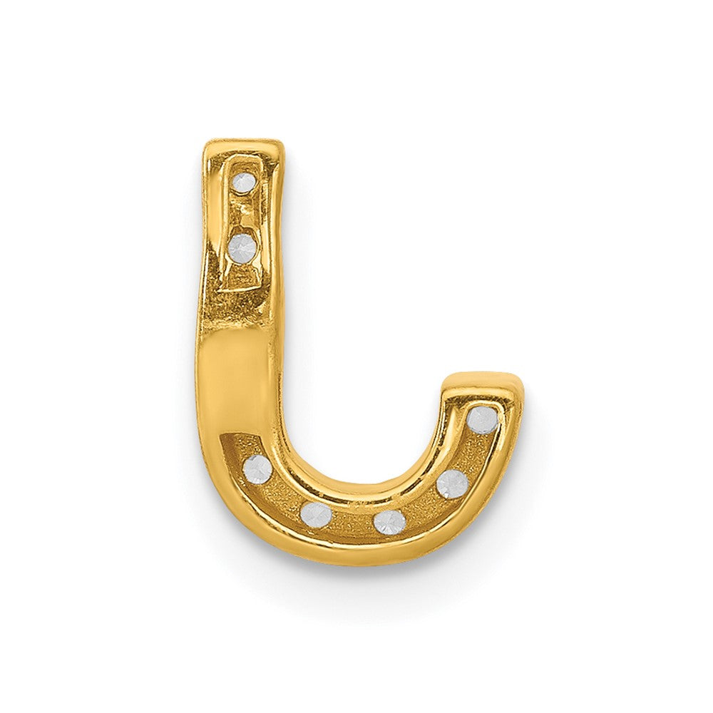 14K Gelbgold Charm Buchstabe J mit echten Diamanten