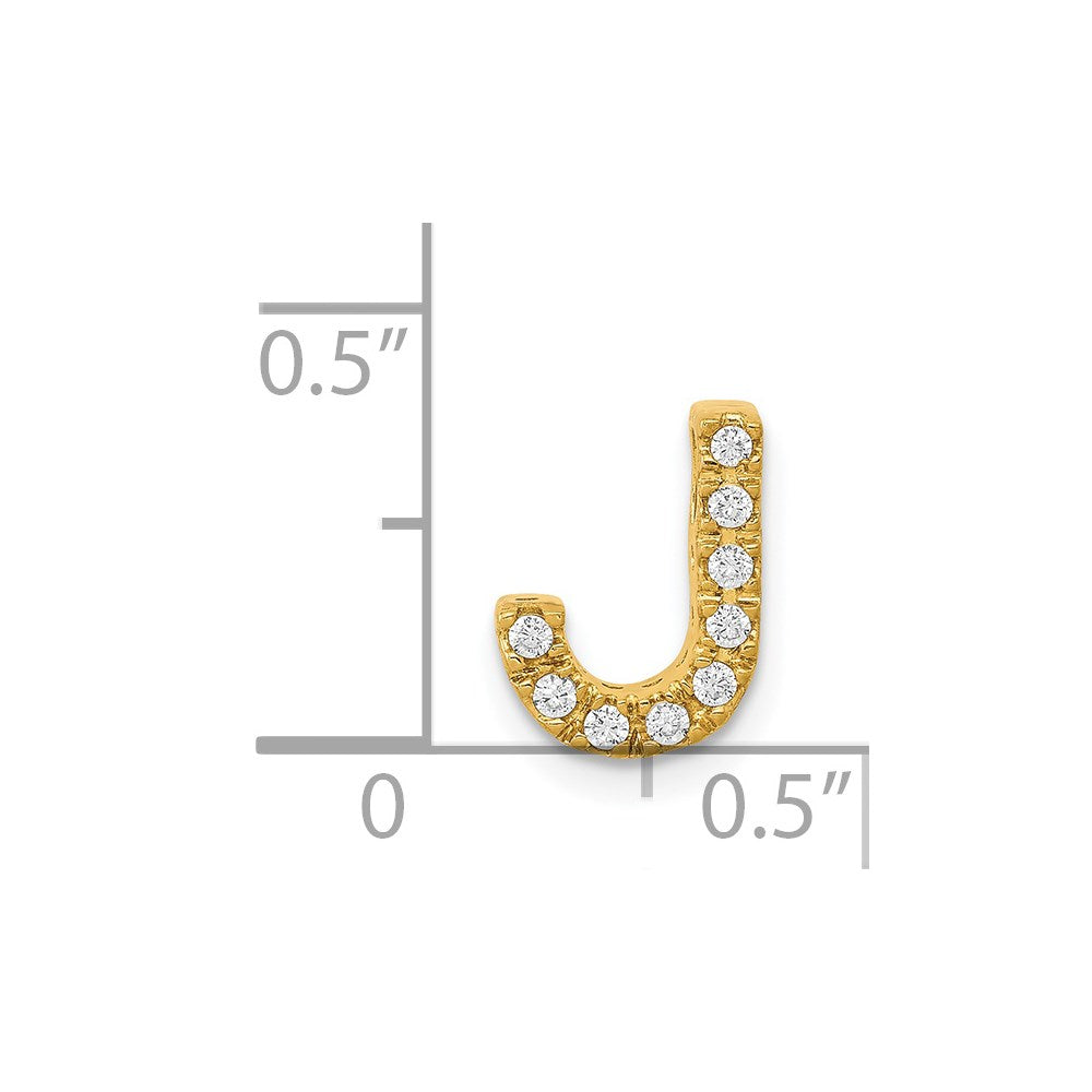 14K Gelbgold Charm Buchstabe J mit echten Diamanten