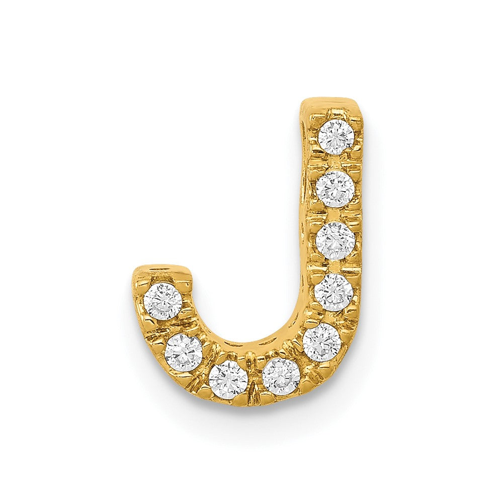 14K Gelbgold Charm Buchstabe J mit echten Diamanten