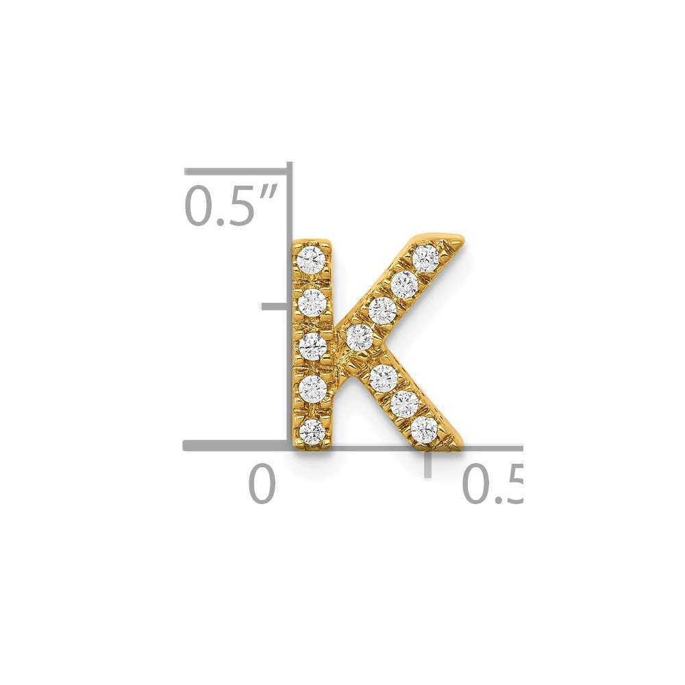 10K Gelbgold 10K Diamant Buchstabe K Initiale Charm