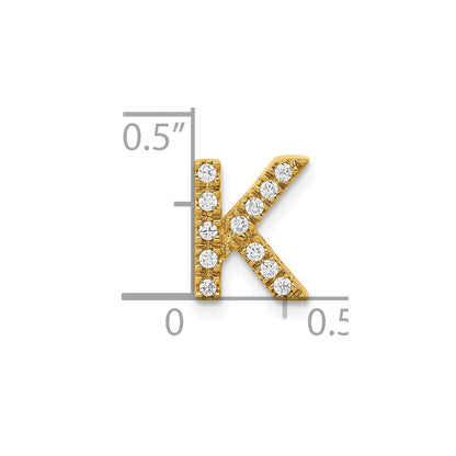 10K Gelbgold 10K Diamant Buchstabe K Initiale Charm