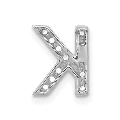 14K Weißgold Charm mit echtem Diamant – Initiale Buchstabe K