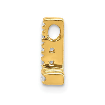 10K Gelbgold 10K Diamant Buchstabe L Initiale Charm
