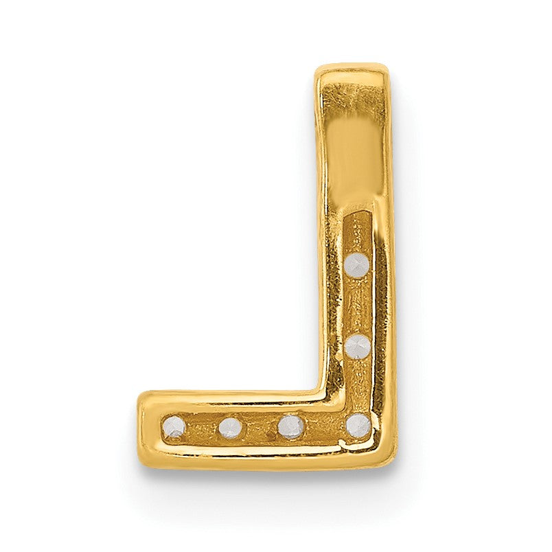 10K Gelbgold 10K Diamant Buchstabe L Initiale Charm