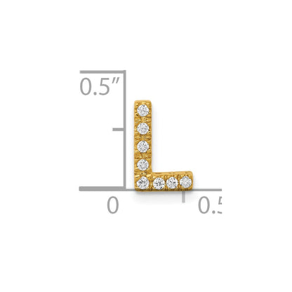 10K Gelbgold 10K Diamant Buchstabe L Initiale Charm