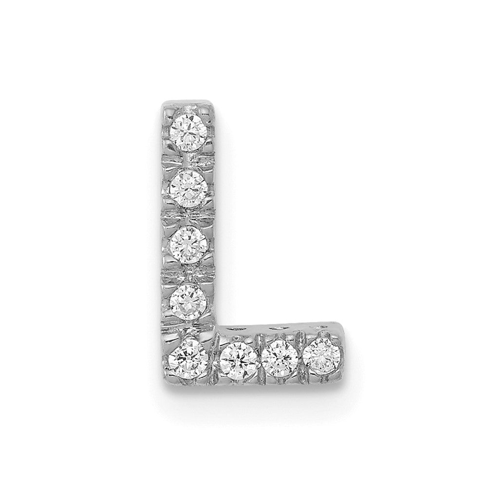 14K Weißgold Echtdiamant Buchstabe L Initial-Charm