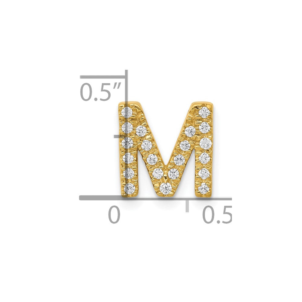 10K Gelbgold 10K Diamant Buchstabe M Initiale Charm