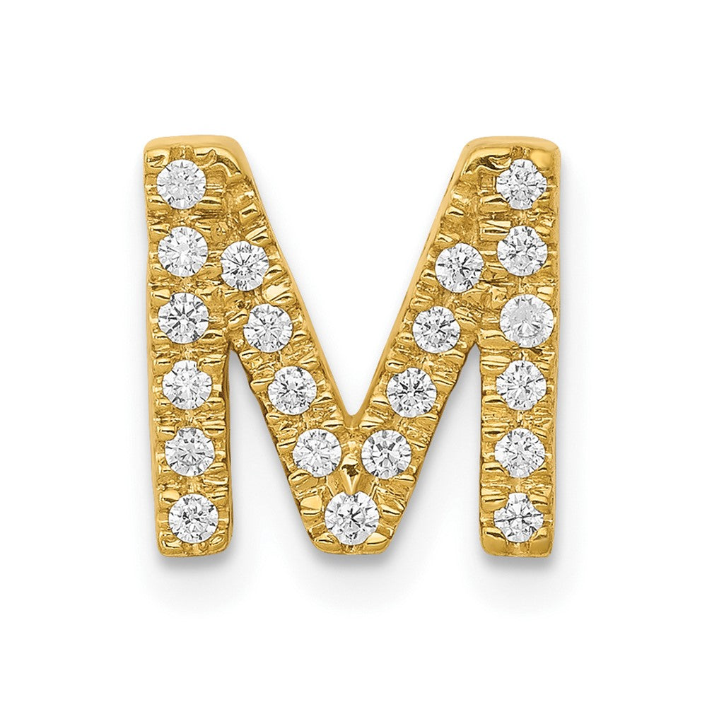 10K Gelbgold 10K Diamant Buchstabe M Initiale Charm