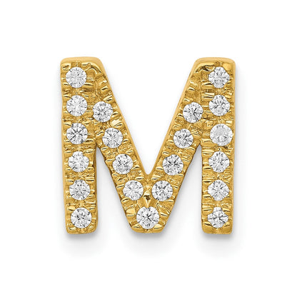 10K Gelbgold 10K Diamant Buchstabe M Initiale Charm