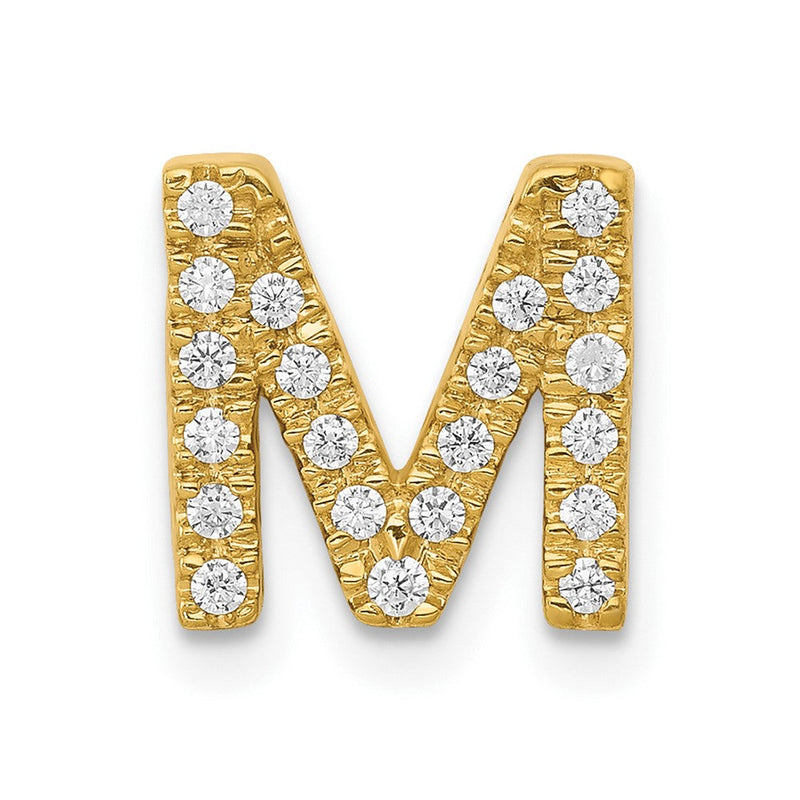 10K Gelbgold 10K Diamant Buchstabe M Initiale Charm
