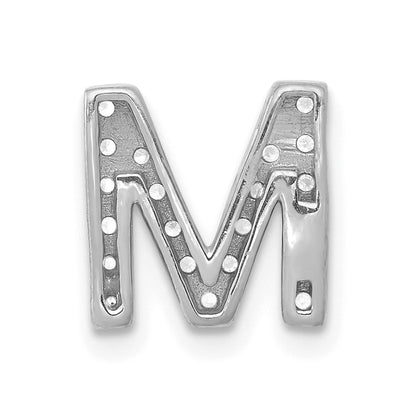 14K Weißgold Charm mit Initiale „M" aus echten Diamanten