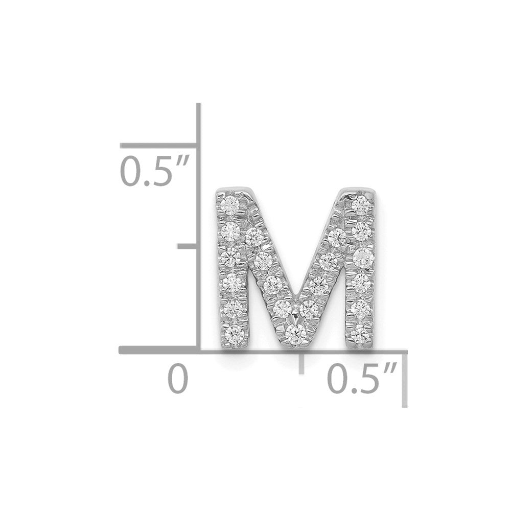 14K Weißgold Charm mit Initiale „M" aus echten Diamanten