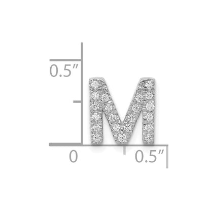 14K Weißgold Charm mit Initiale „M" aus echten Diamanten