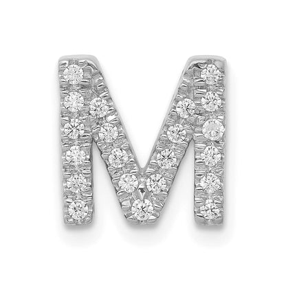 14K Weißgold Charm mit Initiale „M" aus echten Diamanten