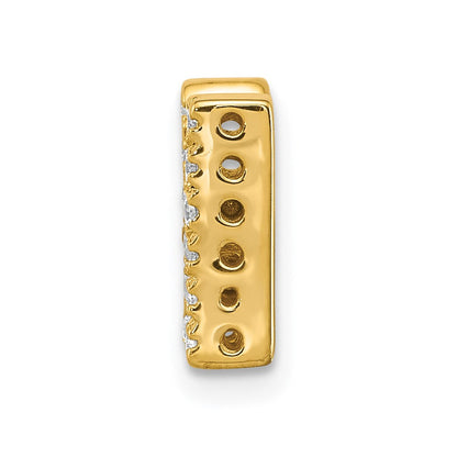 14K Gelbgold Echter Diamant Buchstabe M Initial-Charm