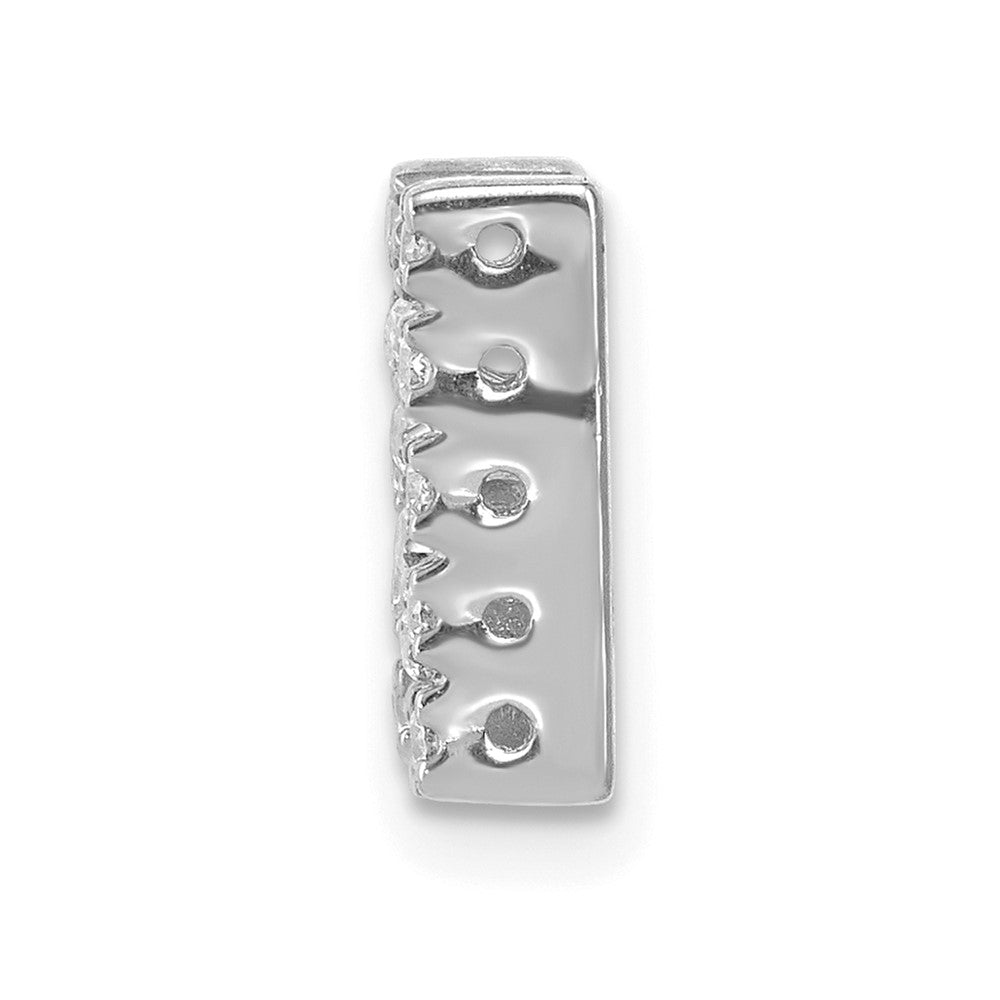 14K Weißgold Charm mit echtem Diamant, Buchstabe N