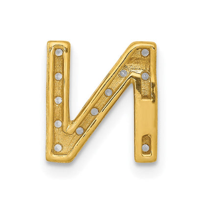 14K Gelbgold Initial-Charm „N“ mit echtem Diamant
