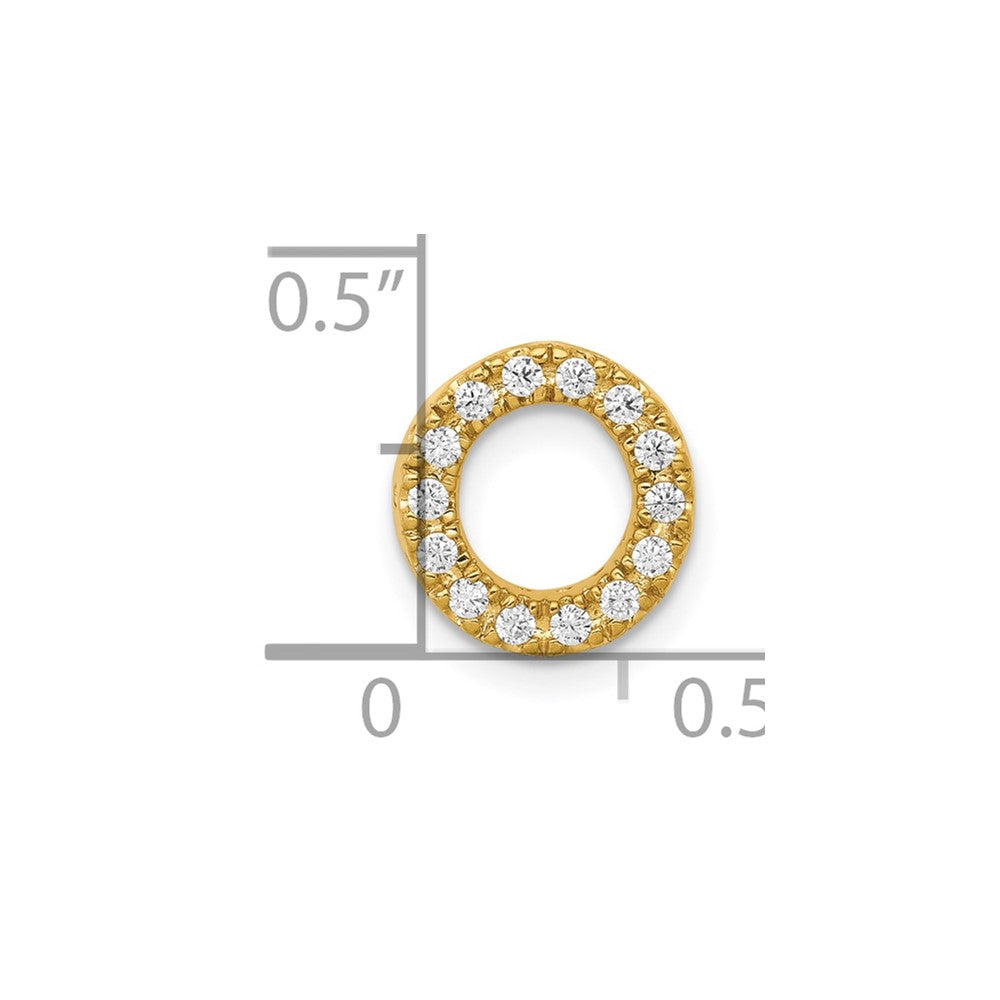 10K Gelbgold 10K Diamant Buchstabe O Initiale Charm
