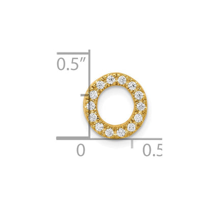 10K Gelbgold 10K Diamant Buchstabe O Initiale Charm