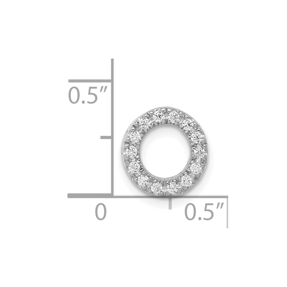 14K Weißgold Initial-Charm Buchstabe O mit echtem Diamant