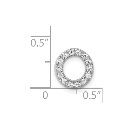 14K Weißgold Initial-Charm Buchstabe O mit echtem Diamant