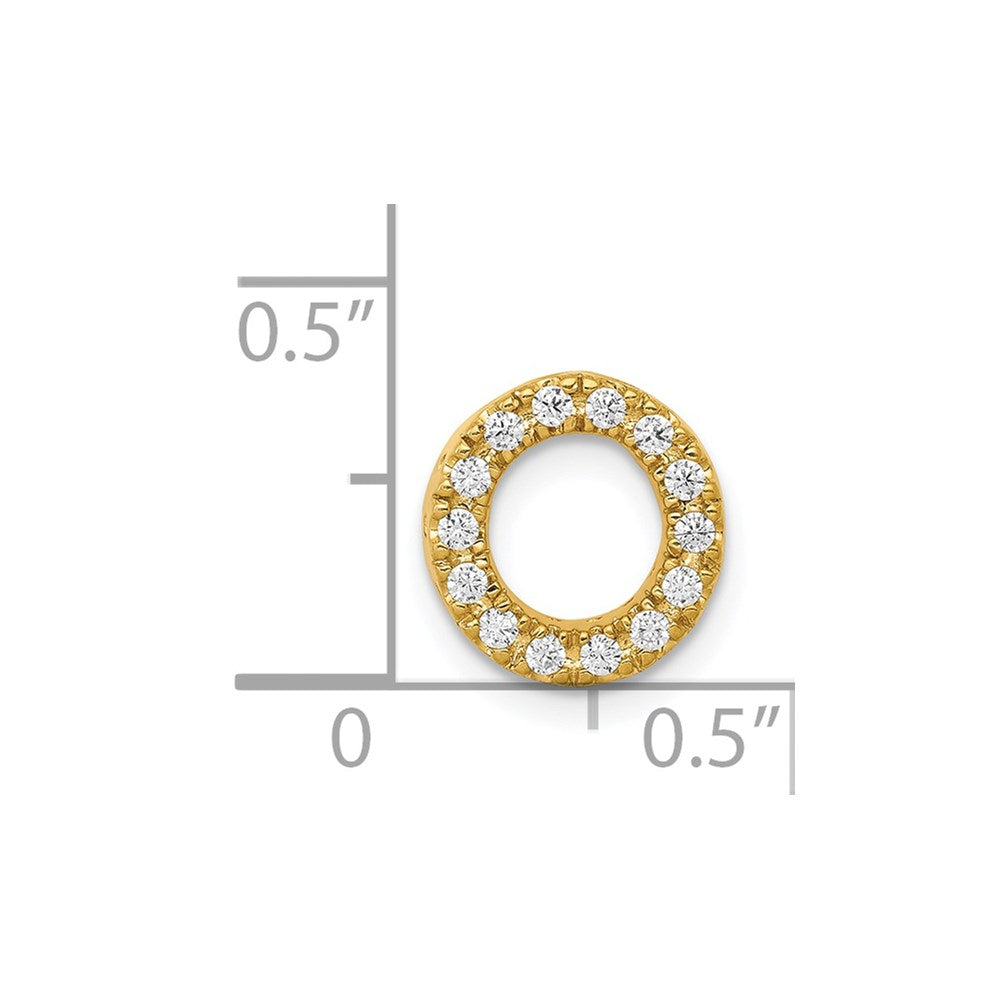 14K Gelbgold Echter Diamant Buchstabe O Initial-Charm
