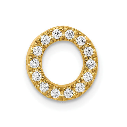 14K Gelbgold Echter Diamant Buchstabe O Initial-Charm