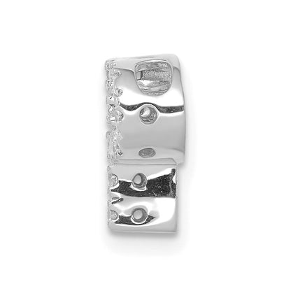 14K Weißgold Echter Diamant Buchstabe P Initial-Charm