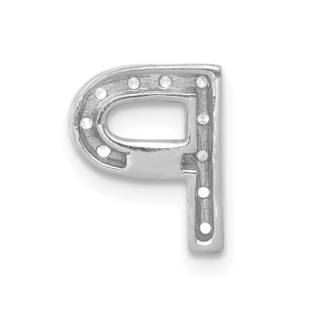 14K Weißgold Echter Diamant Buchstabe P Initial-Charm