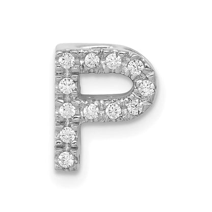 14K Weißgold Echter Diamant Buchstabe P Initial-Charm