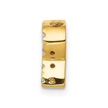 14K Gelbgold Echter Diamant Buchstabe R Initial-Charm