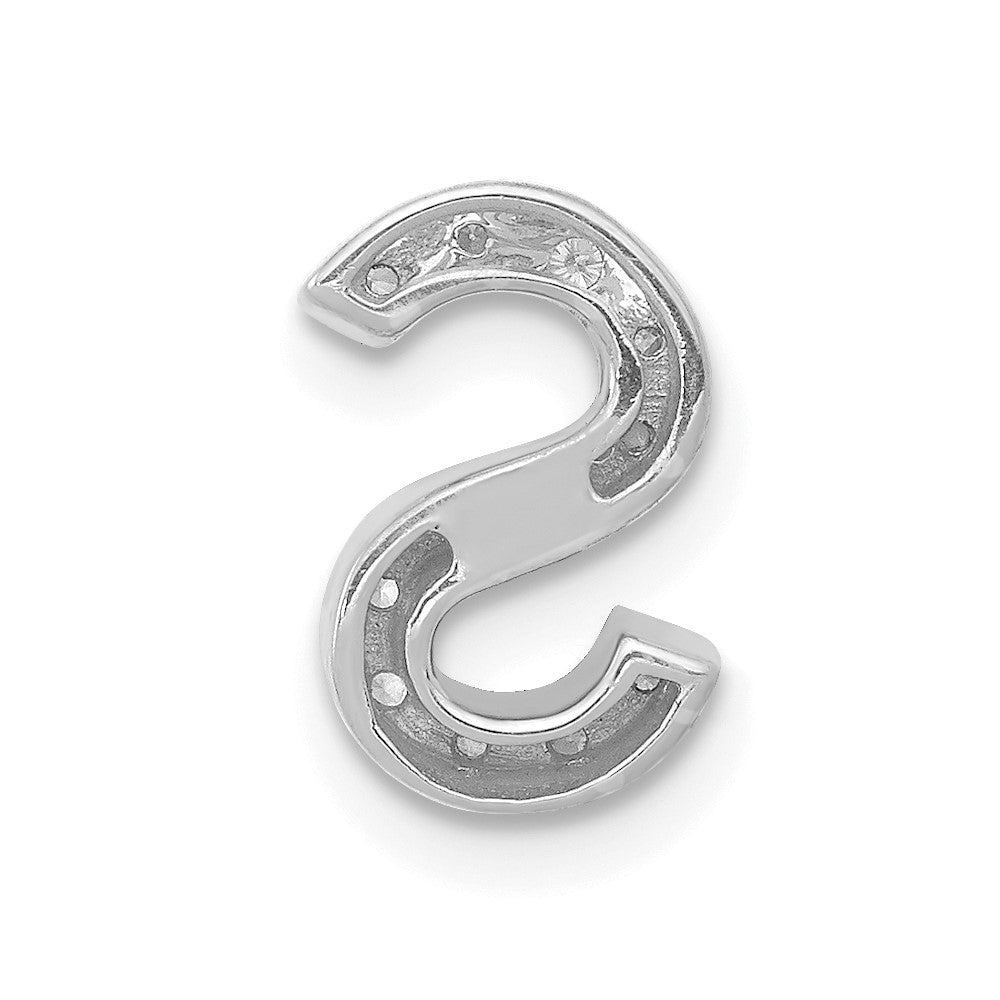 14K Weißgold Echter Diamant Buchstabe S Initial-Charm