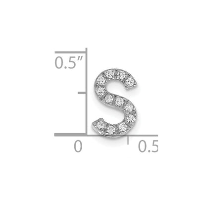 14K Weißgold Echter Diamant Buchstabe S Initial-Charm