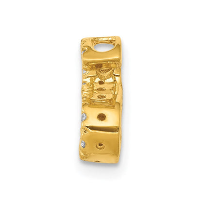 14K Gelbgold Echter Diamant Buchstabe S Initial-Charm