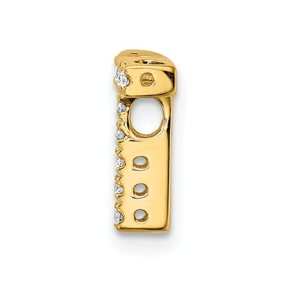 10K Gelbgold 10K Diamant Buchstabe T Initiale Charm