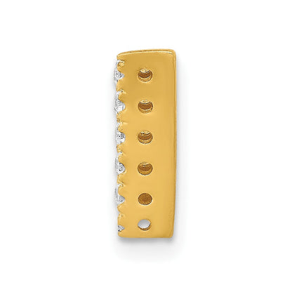 10K Gelbgold 10K Diamant Buchstabe V Initiale Charm