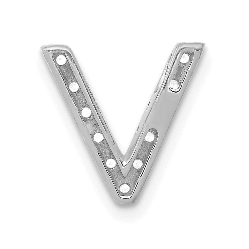 14K Weißgold Charm mit Initiale „V“ aus echten Diamanten