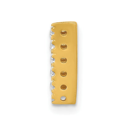 14K Gelbgold Echt Diamant Buchstabe V Initial-Charm