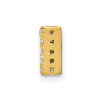 10K Gelbgold 10K Diamant Buchstabe W Initiale Charm