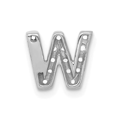 14K Weißgold Anhänger mit echtem Diamant Buchstabe „W“