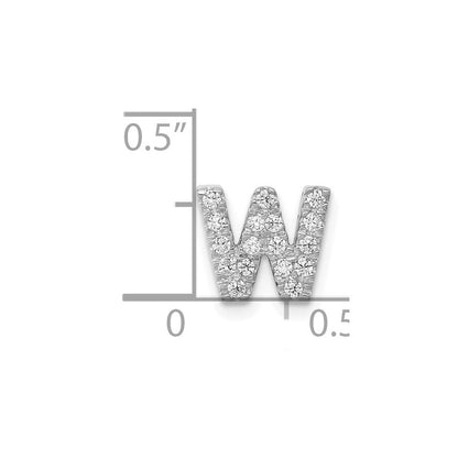 14K Weißgold Anhänger mit echtem Diamant Buchstabe „W“