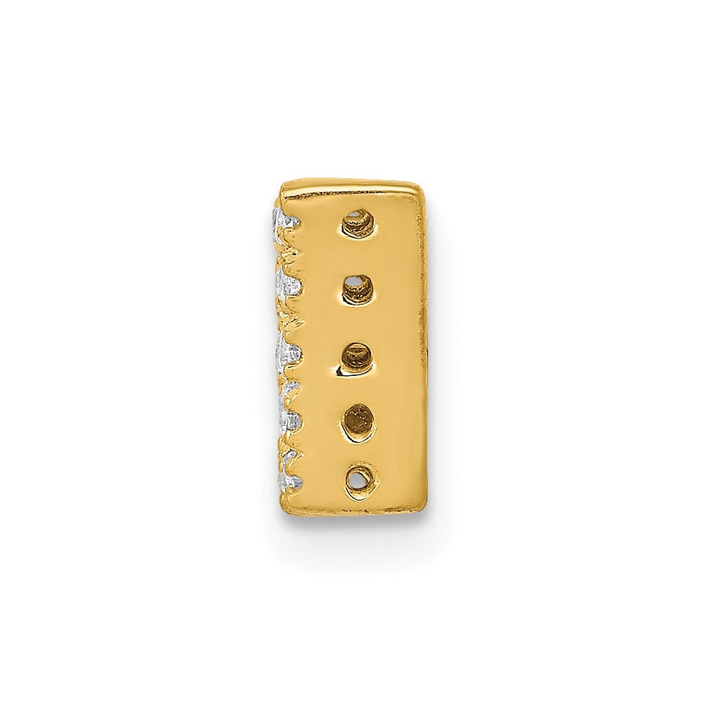 14K Gelbgold Echter Diamant Buchstabe W Initial-Charm