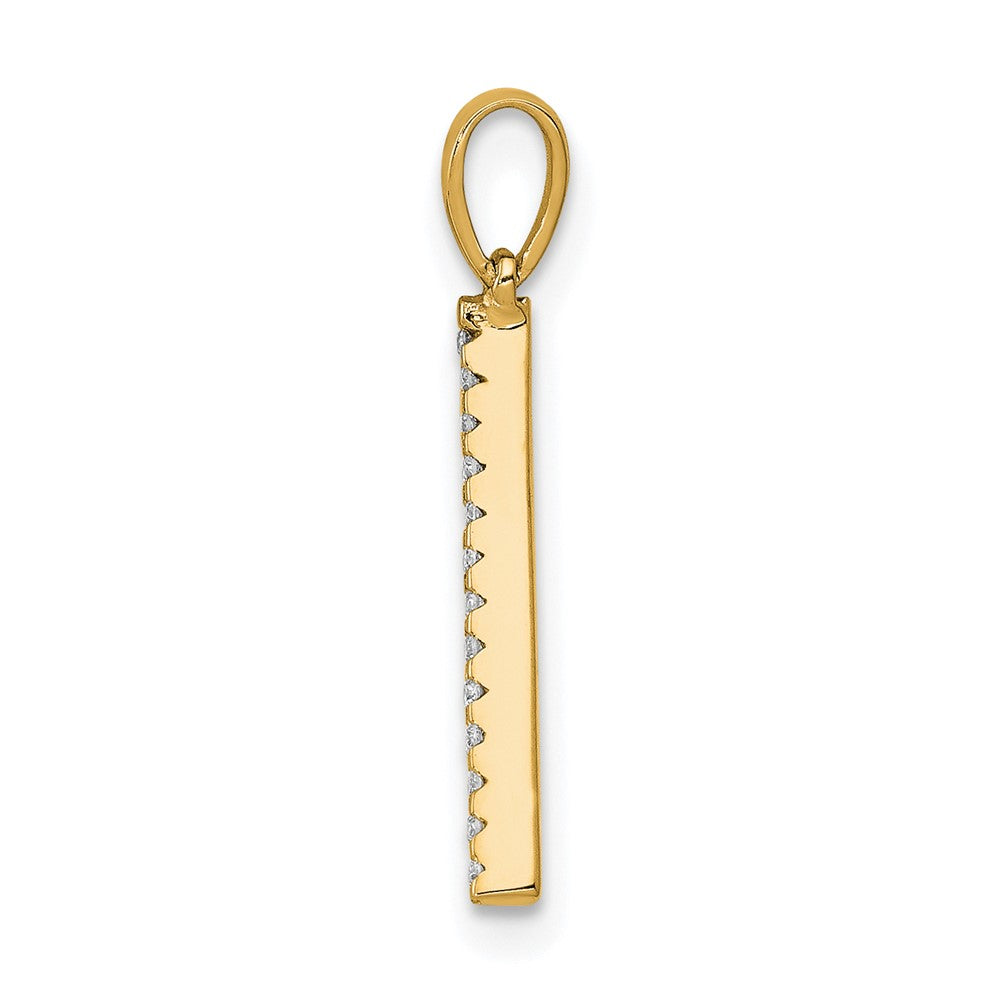 14K Gelbgold Initial-Anhänger mit echtem Diamant, Buchstabe A